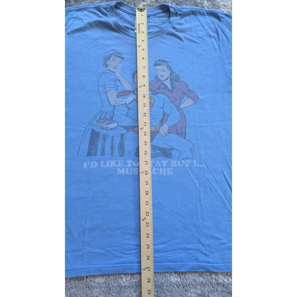 Vintage Junk Food Superman T-Shirt, Blue "Superman Mustache" - Large Made In USA - Picture 8 of 8